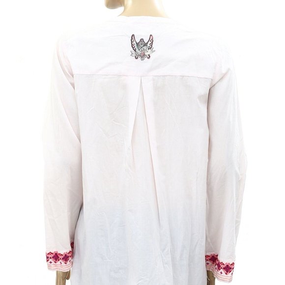Odd Molly Anthropologie Oh Mine Tunic Top Floral Embroidered Pink S 1 - Picture 4 of 4